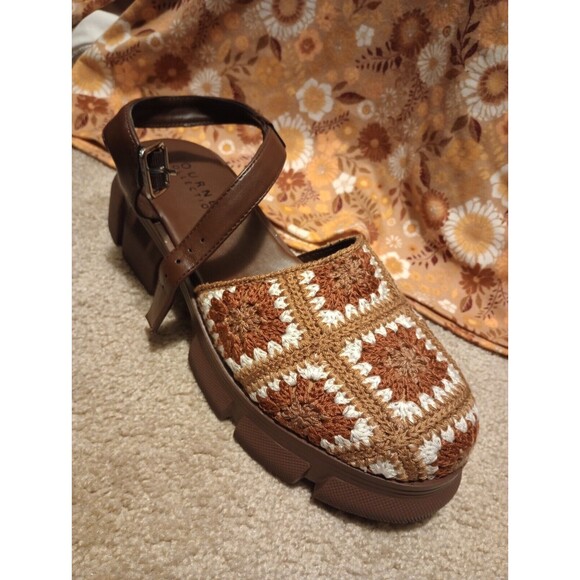 Journee Dorit Tru Comfort Foam Crochet Sandal Block Heels Vintage Afghan Style - Picture 5 of 13